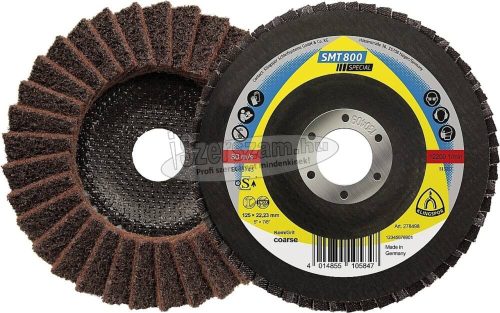 KLINGSPOR Flíz lamellás csiszolótányér SMT 800 SPECIAL 125x22,23 mm Coarse/durva korund kúpos 278498