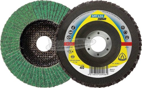 KLINGSPOR Lamellás csiszolótányér SMT 636 SUPRA Multi kötés 125x22,23 mm k40 kúpos 322831