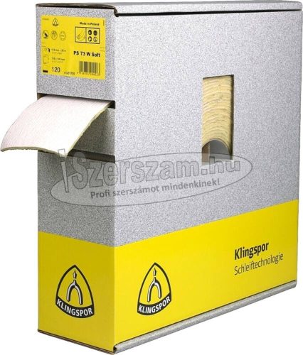 KLINGSPOR Csiszolótekercs PS 73 BWF hatóanyaggal bevont 115x25000 mm k150 140PERF korund (csiszolópapír szivacsréteggel) 325711