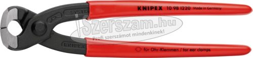 KNIPEX Tömlőbilincs szorító fogó, PVC nyél 220mm oldalvágóval 1099 I220