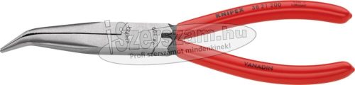 KNIPEX műszerész fogó, félkerek, hajlított, PVC nyél 200mm, 45°, polírozott fej 3 821 200