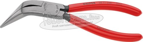 KNIPEX műszerész fogó, félkerek, hajlított, PVC nyél 200mm, 70°, polírozott fej 3 871 200