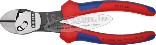 KNIPEX oldalcsípő fogó TwinForce, polírozott, kétkomponensű nyél 180mm/3,0-5,5mm, rugóval 7372 180 F