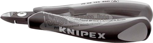 KNIPEX Elektronikai oldalcsípő fogó, precíziós, ESD 120mm/0,2-1,4mm, kerek fej 7902 120 ESD