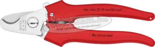 KNIPEX Kábelvágó olló, PVC nyél 165mm, d=10/24mm², AWG 3 9 505 165