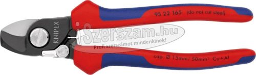 KNIPEX Kábelvágó olló, rugós, kétkomponensű nyél 165mm, d=15/50mm², AWG 1/0 9 522 165