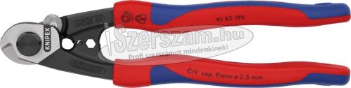 KNIPEX Drótkötél vágó olló (bowden), kétkomponensű nyél 160mm, d=4mm 9 562 160