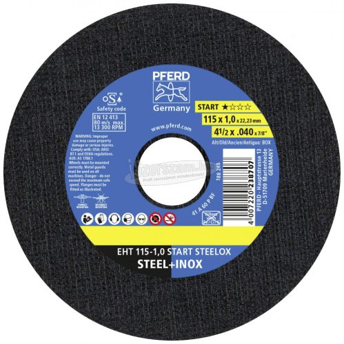 PFERD EHT 115-1,0 START STEELOX 69120943 Vágótárcsa készlet 115mm 22,23mm 25db 69120943