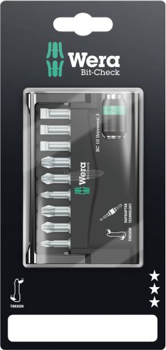 WERA Bit-Check 10 Universal 3 SB, Bit készlet, 10 részes 05073410001