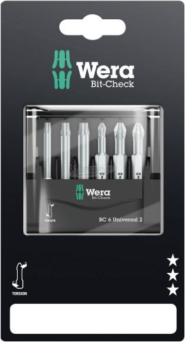 WERA Bit-Check 6 Universal 2 SB, Bit készlet, 6 részes 05073638001