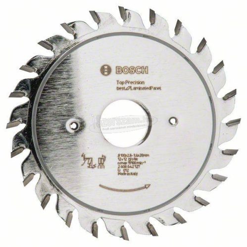 BOSCH Top Precision 2608642127 elővágó körfűrészlap 100x20x3,6mm TPI12 1db 2608642127