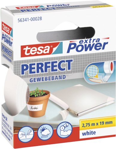 TESA Szövetbetétes ragasztószalag fehér, 2,75mx19mm, EXTRA POWER 56341-00028-03