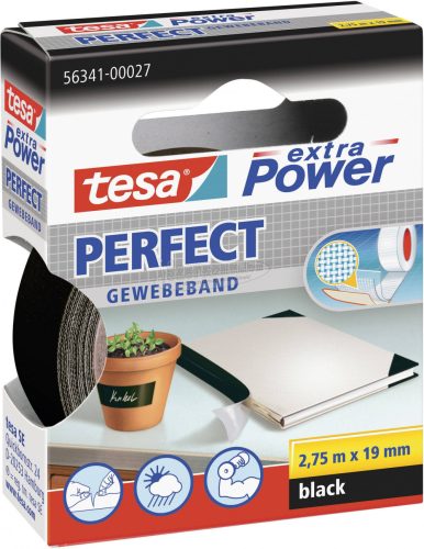 TESA Szövetbetétes ragasztószalag fekete, 2,75mx19mm, EXTRA POWER 56341-00027-03