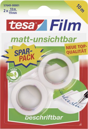 TESA Írható ragasztószalag Tesafilm Invisible 10mx19mm, 2 tekercs, 57649 57649-00001-01