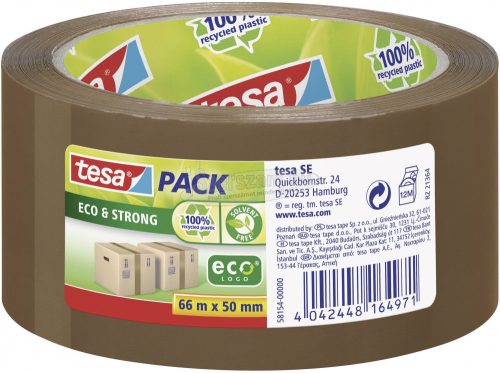 TESA Ragasztószalag Tesapack Eco & Strong 66mx50mm, barna, PP 58154 58154-00000-00