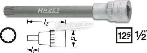 HAZET rátűzőkulcs (bit-dugókulcs) 12,5mm (1/2") 10mm szerszám meghajtás 12,5mm (1/2") 990SLG-10 990SLG-10