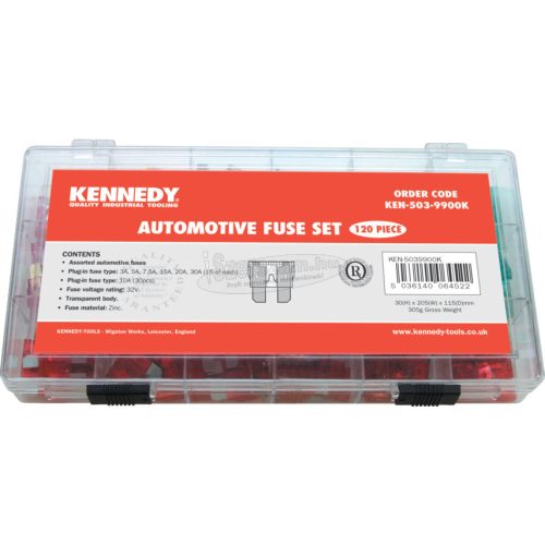 KENNEDY AUTOMOTIVE FUSE ASSORTMENT SET ZINC 120-PCE KEN5039900K