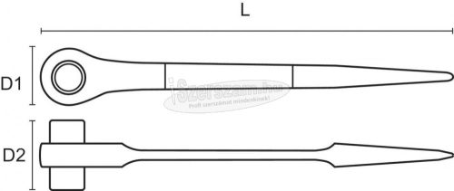 BAHCO Irányváltó állványozó csavarkulcs, Bi-hex, 19-22mm SC2RM-19-22