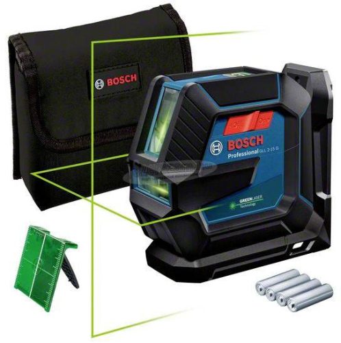 Bosch Professional GLL 2-15 G Vonallézer Táskával Hatótáv (max.):15 m 0601063W00