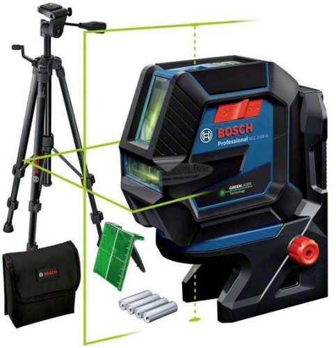 Bosch Professional GCL 2-50 G & Tripod Kereszt- és pontvonalas lézer Állvánnyal, Táskával Hatótáv (max.):15 m 0.601066M01