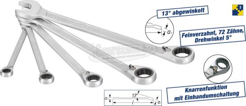 HAZET 606/5 Racsnis csillag-villáskulcs készlet 5 részes 8-19mm 606/5