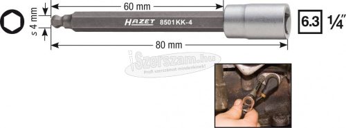 HAZET 8501KK-4 6szög Rátűzőkulcs 4mm 1/4" 8501KK-4