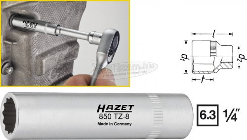 HAZET 850TZ-8 Dugókulcs 8mm 1/4" 850TZ-8