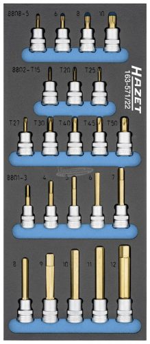 HAZET 163-571/22 163-571/22 Dugókulcs készlet 3/8" 163-571/22