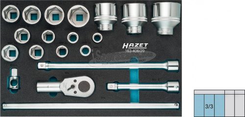 HAZET Dugókulcs készlet Metrikus 3/4" (20mm) 20 részes 163-406/20