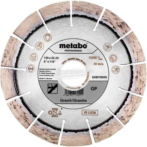 METABO 628576000 Gyémánt vágótárcsa 125mm 1db 628576000