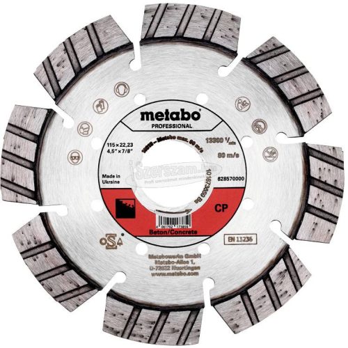 METABO 628570000 Gyémánt vágótárcsa 115mm 1db 628570000