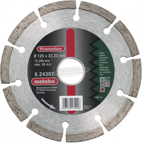 METABO 624310000 Gyémánt vágótárcsa 230mm Belső 22.23mm 1db 624310000