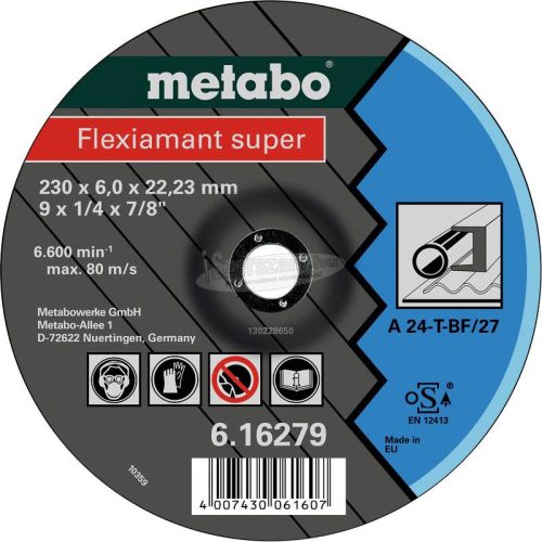 METABO 616279000 Nagyolótárcsa, hajlított 22.23mm 10db 616279000