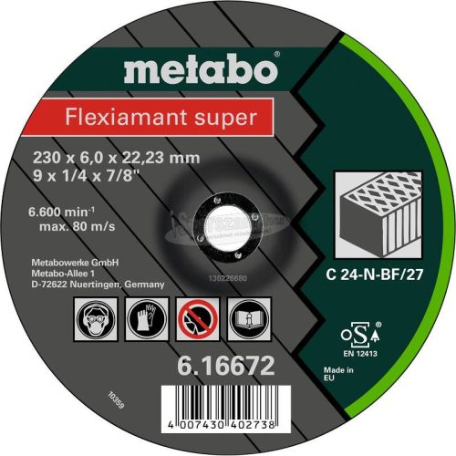 METABO 616672000 Nagyolótárcsa, hajlított 22.23mm 10db 616672000