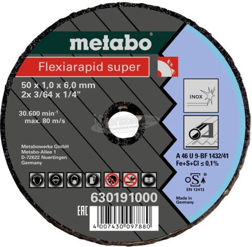 METABO 630194000 Vágótárcsa, hajlított 6mm 25db 630194000