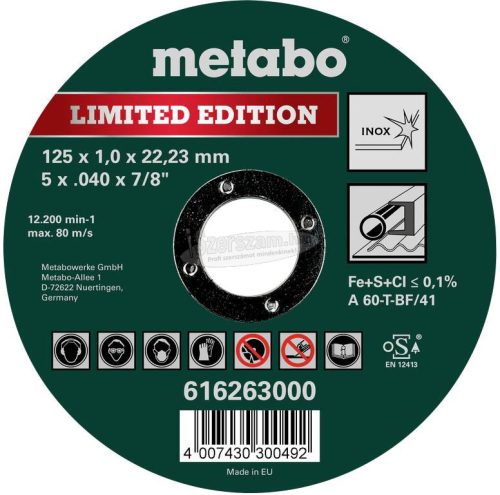 METABO 616263000 Vágótárcsa, egyenes 22.23mm 100db 616263000