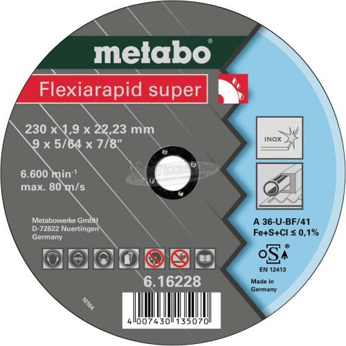 METABO 616228000 Vágótárcsa, egyenes 22.23mm 25db 616228000