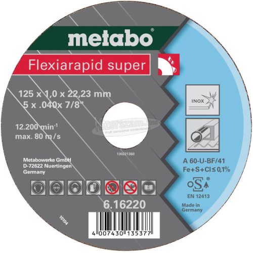 METABO 616229000 Vágótárcsa, hajlított 22.23mm 25db 616229000