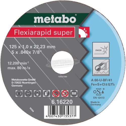 METABO 616226000 Vágótárcsa, egyenes 22.23mm 25db 616226000