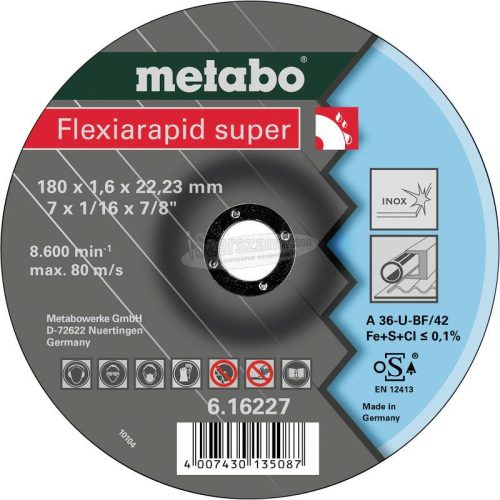 METABO 616227000 Vágótárcsa, hajlított 22.23mm 25db 616227000