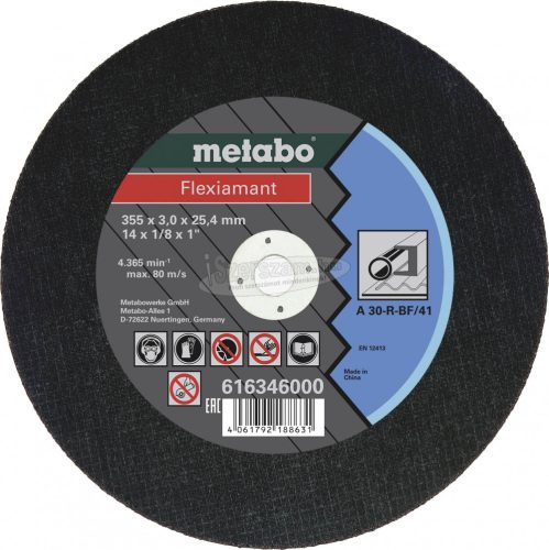 METABO 616346000 Vágótárcsa, egyenes 355mm 25.4mm 10db 616346000