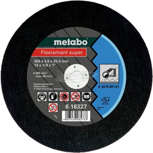 METABO 616339000 Vágótárcsa, egyenes 25.4mm 10db 616339000