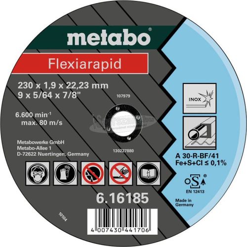 METABO 616180000 Vágótárcsa, egyenes 16mm 25db 616180000