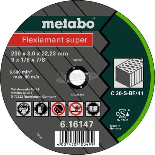 METABO 616143000 Vágótárcsa, egyenes 22.23mm 25db 616143000