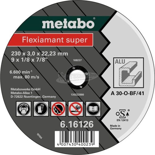 METABO 616126000 Vágótárcsa, egyenes 22.23mm 25db 616126000