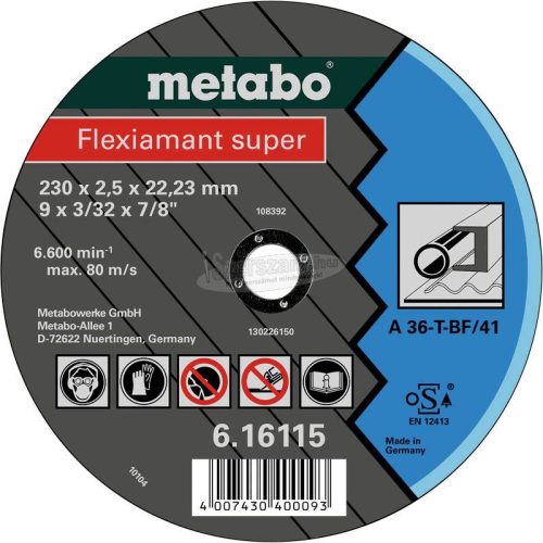 METABO 616111000 Vágótárcsa, egyenes 22.23mm 25db 616111000