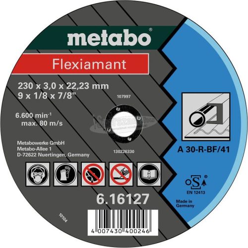 METABO 616121000 Vágótárcsa, egyenes 22.23mm 25db 616121000