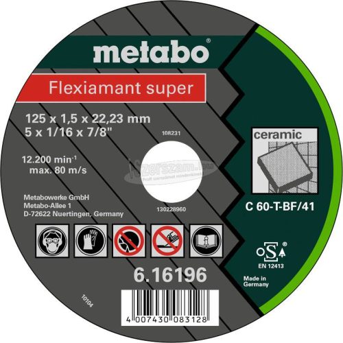 METABO 616195000 Vágótárcsa, egyenes 22.23mm 25db 616195000