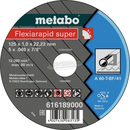 METABO 616191000 Vágótárcsa, egyenes 22.23mm 25db 616191000