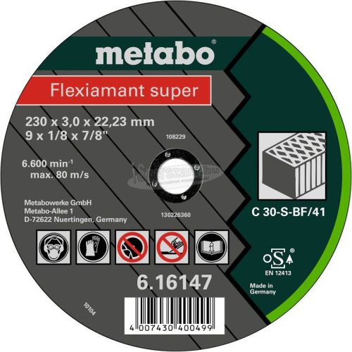 METABO 616728000 Vágótárcsa, hajlított 22.23mm 25db 616728000